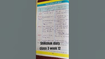 shikshak diary class 3 #shikshakdiary #class3#week12 #saptah12