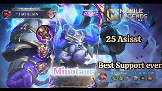 Minotaur!25Asisst!Best Build!Revamped Zodiac!Mobile Legends