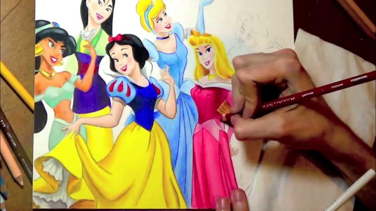 Drawing Disney Princesses - YouTube