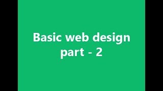 Basic HTML part - 2