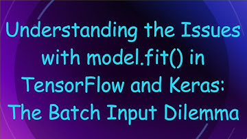 Understanding the Issues with model.fit() in TensorFlow and Keras: The Batch Input Dilemma