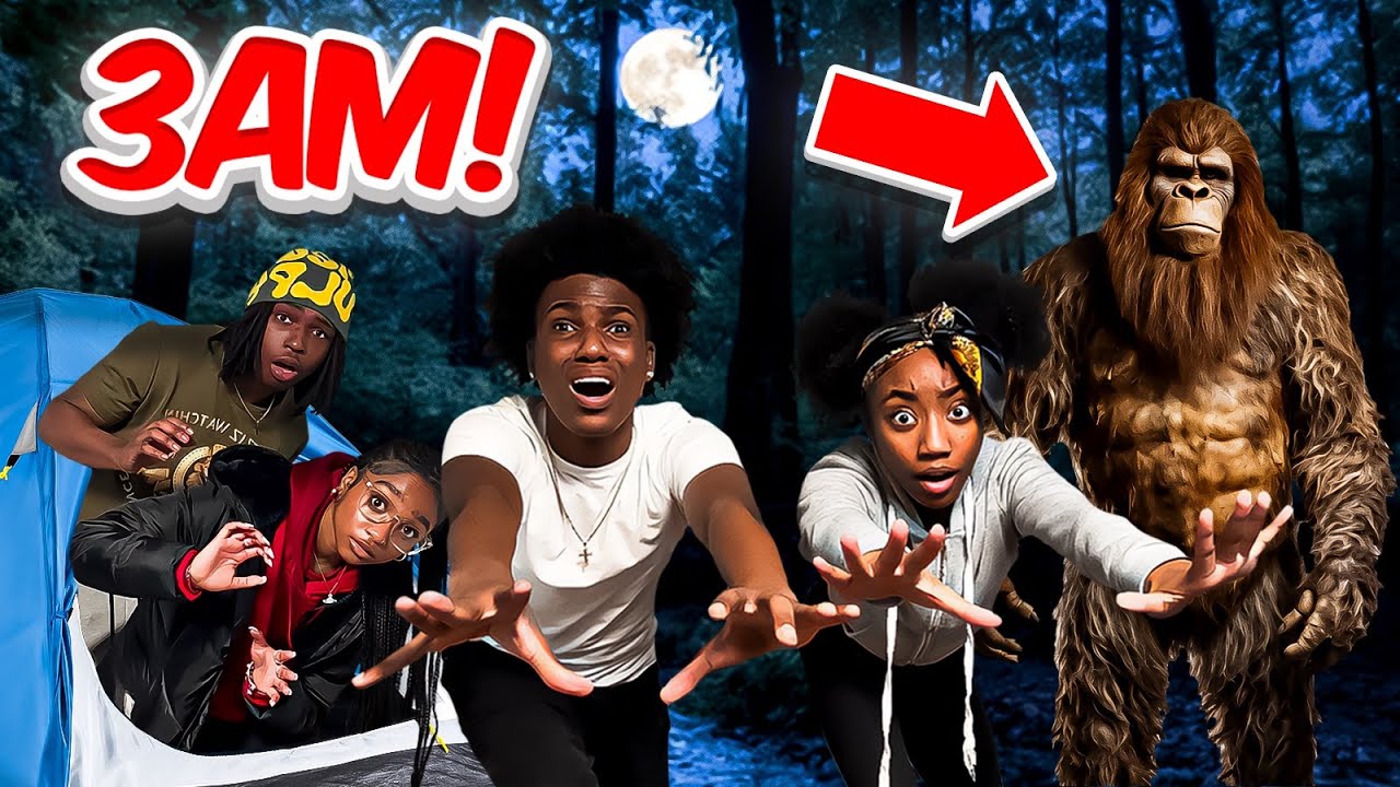 I SPENT 24 HOURS IN THE WOODS!! 😱⏰🌙(SOMEONES OUT HERE!!!)
