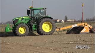 Rice Fields Leveling - JOHN DEERE 6215R AutoPowr & MARA 6 m