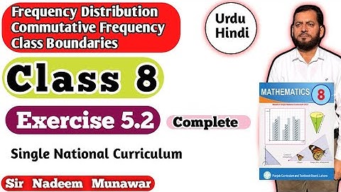 Class 8 Exercise 5.2 SNC Maths Ex 5.2 PTB Maths Class 8 Frequency Distribution tally Marks in Urdu