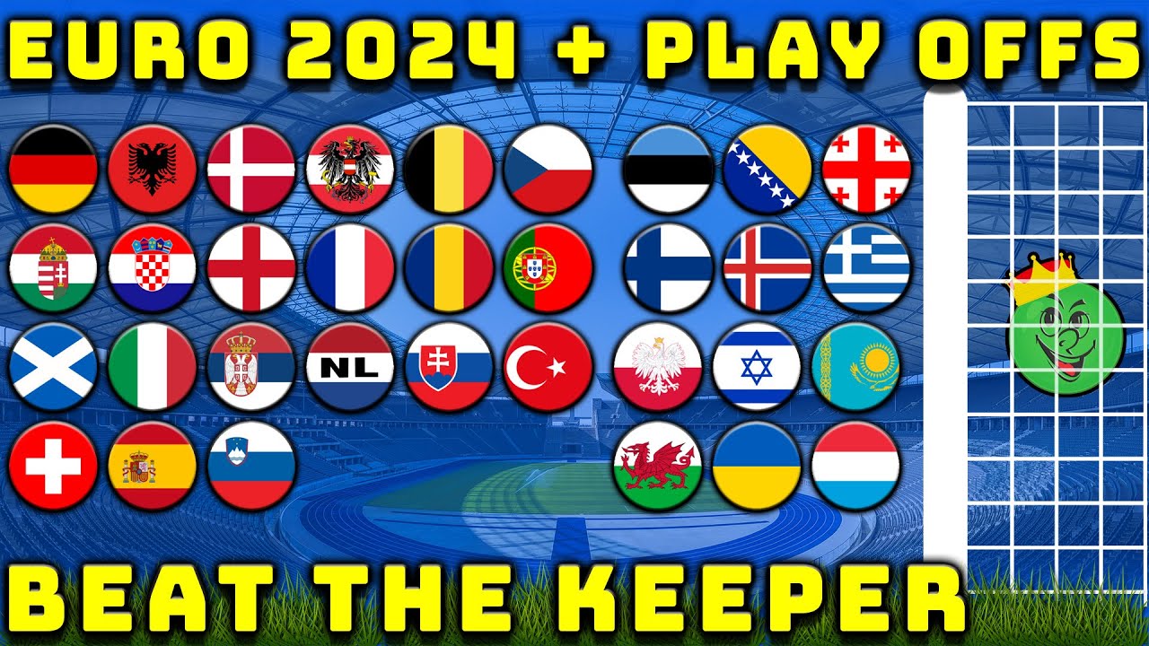 Euro 2024 with playoffs Beat the Keeper Marble Race Tournament