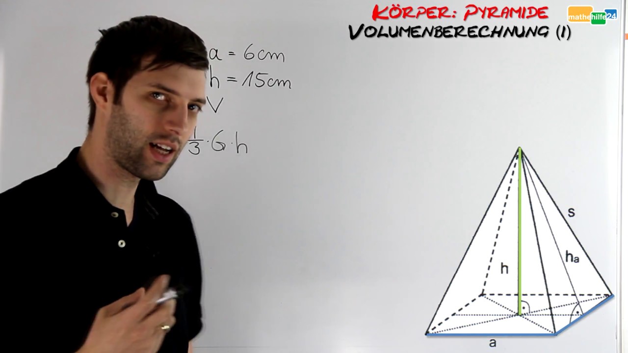 Geometrische Körper Volumen einer Pyramide 1 - YouTube
