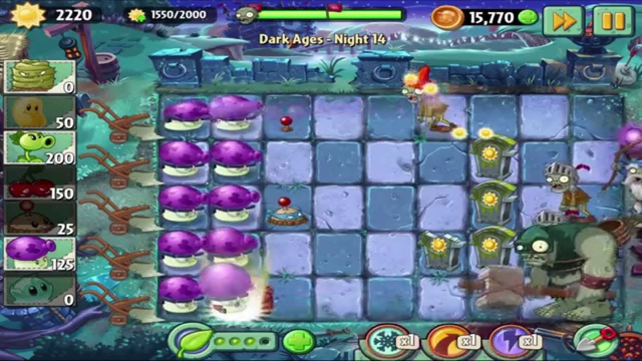 Plants Vs Zombies 2 Dark Ages Night 14 Walkthrough Youtube