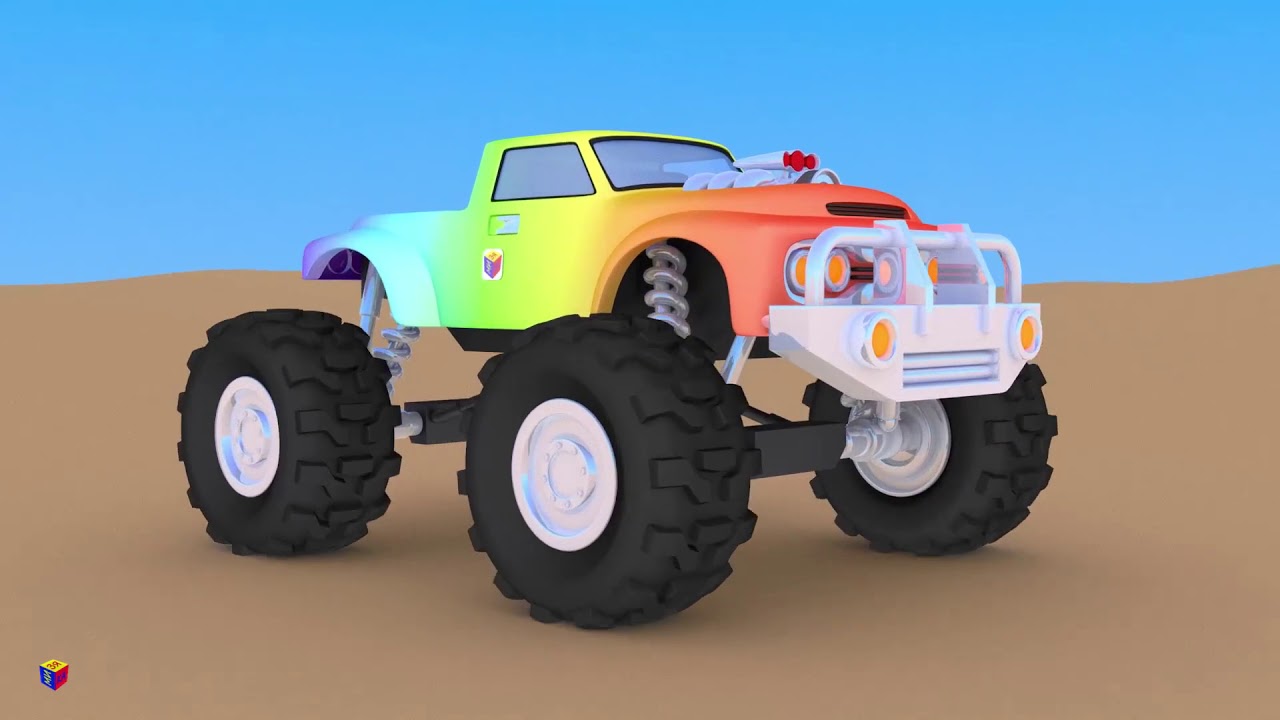 видео про трак. самосвал монстр трак. машина монстр-трак 689-b17. монстр-трак. салон монстр трака.
