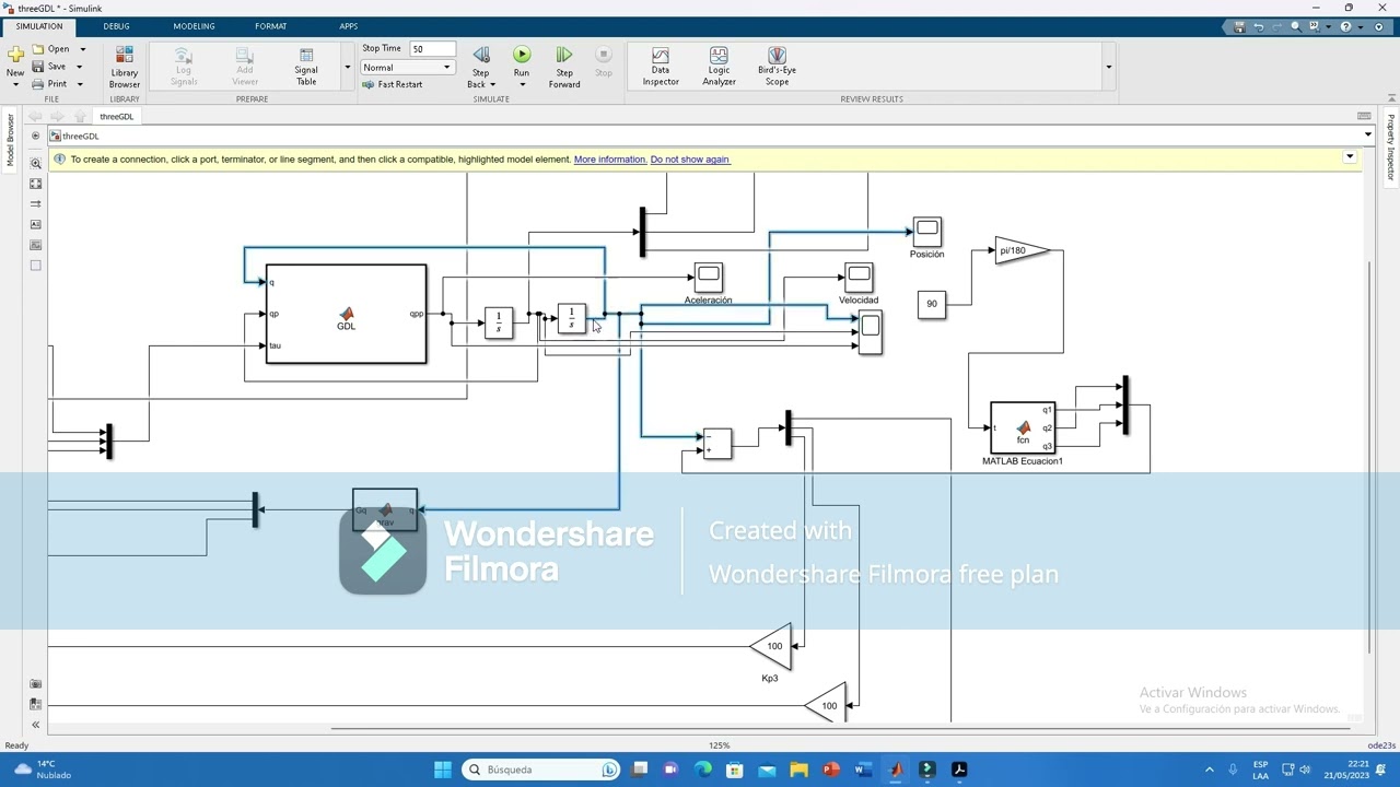 Modelo Dinámico de un Robot de 3 Grados de Libertad en Simulink