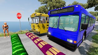 Buses vs Massive ⚠️ Speed Bumps⚠️ #11 - BeamNG.Drive