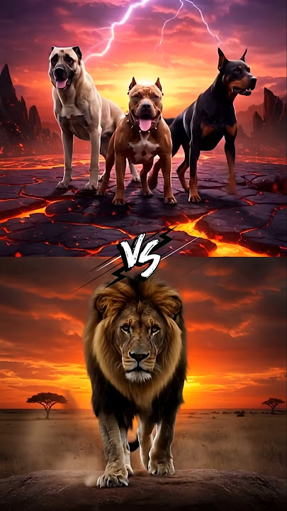 Team of Kangal, Pitbull and Doberman vs Lion vs (Tiger, Jaguar, Bear, Wolf, Hyena, Crocodile) Battle