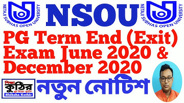 NSOU PG TERM END EXAM JUNE & DECEMBER 2020 New Notice