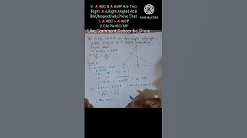 🤗In 🔺️ABC&🔺️AMP Are Two Right🔺️s,Right Angled At B&M Respectively.Prove That🔺️ABC ~🔺️AMP,CA/PA=BC/MP