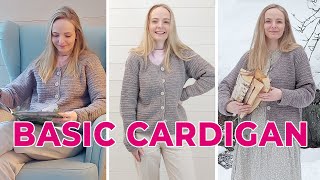 Basic Crochet Cardigan  Easy to Customize for Any Size