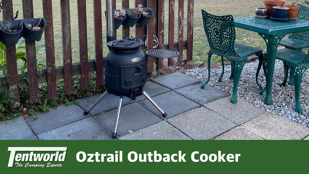 OZtrail Outback Cooker Portable Pot Belly Stove For Camping YouTube