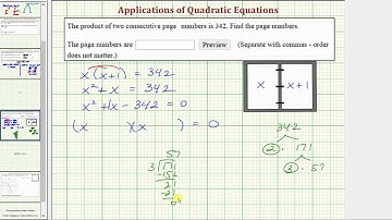 Ex: Find Consecutive Numbers with a Given Product (Quadratic Equation Application)