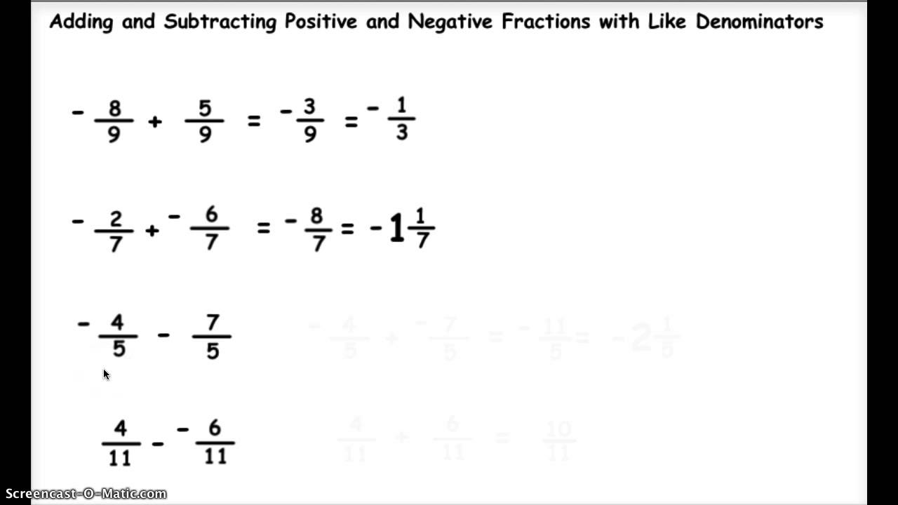 adding-and-subtracting-positive-and-negative-fractions-1-youtube