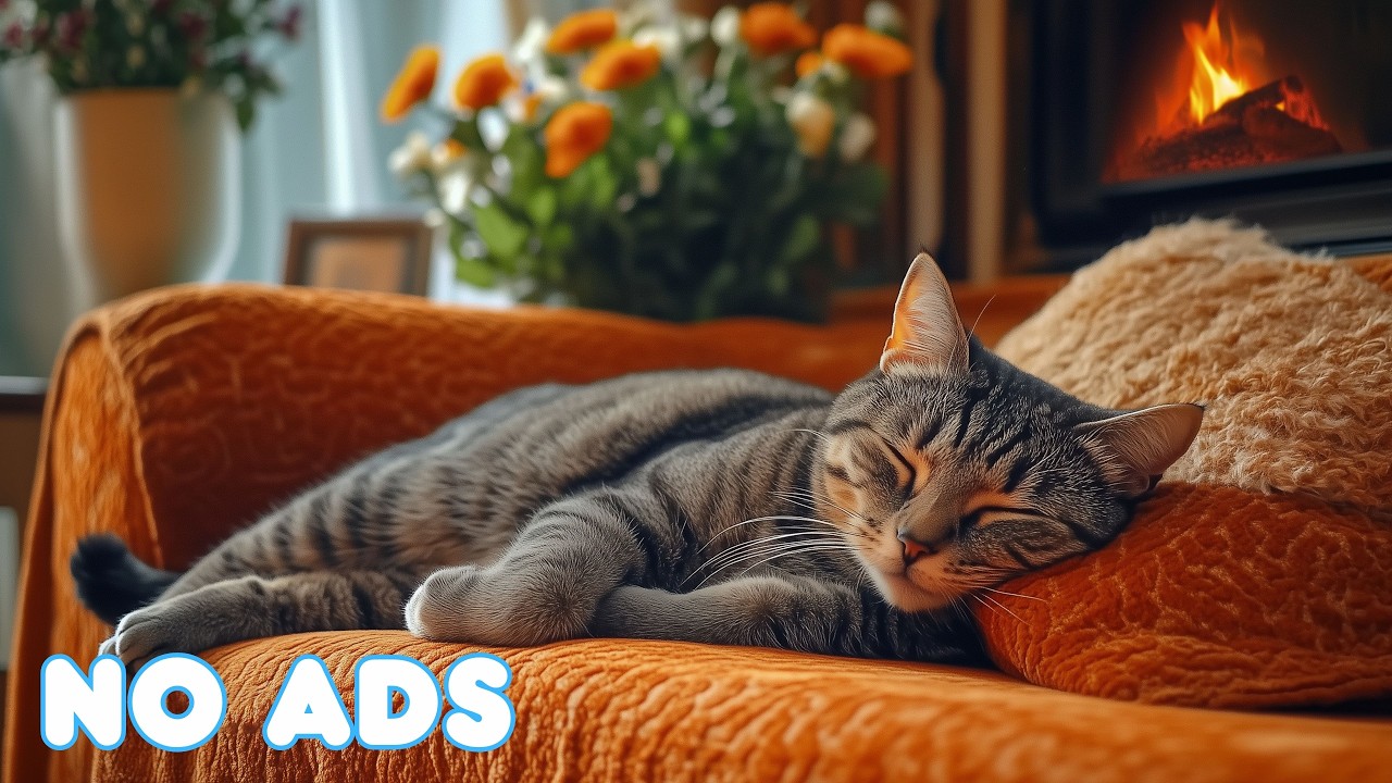 Cat’s Favorite Music 🔥 Cat Relaxing Music - Fireplace Inspired Piano Supporting Cat Sleep