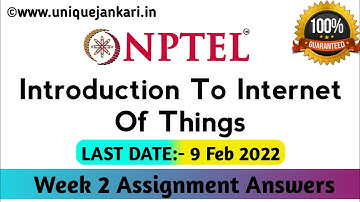 Introduction To Internet Of Things NPTEL Assignment 2 Quiz Answers || Unique Jankari ||