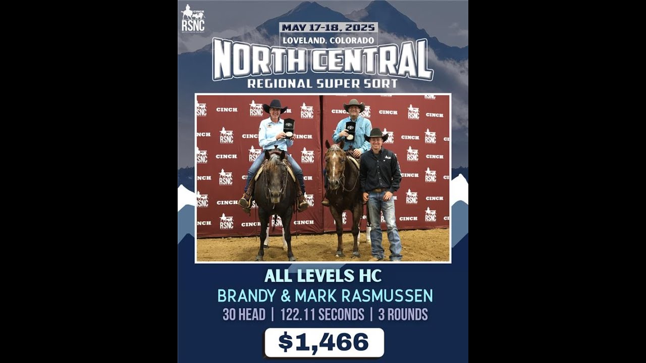 Brandy and Mark Rasmussen Champion the All Levels HC Ranch Sorting in ...