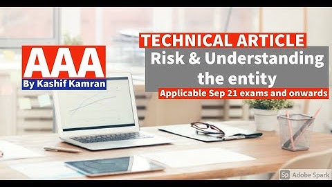 New article- Risk and understanding the entity