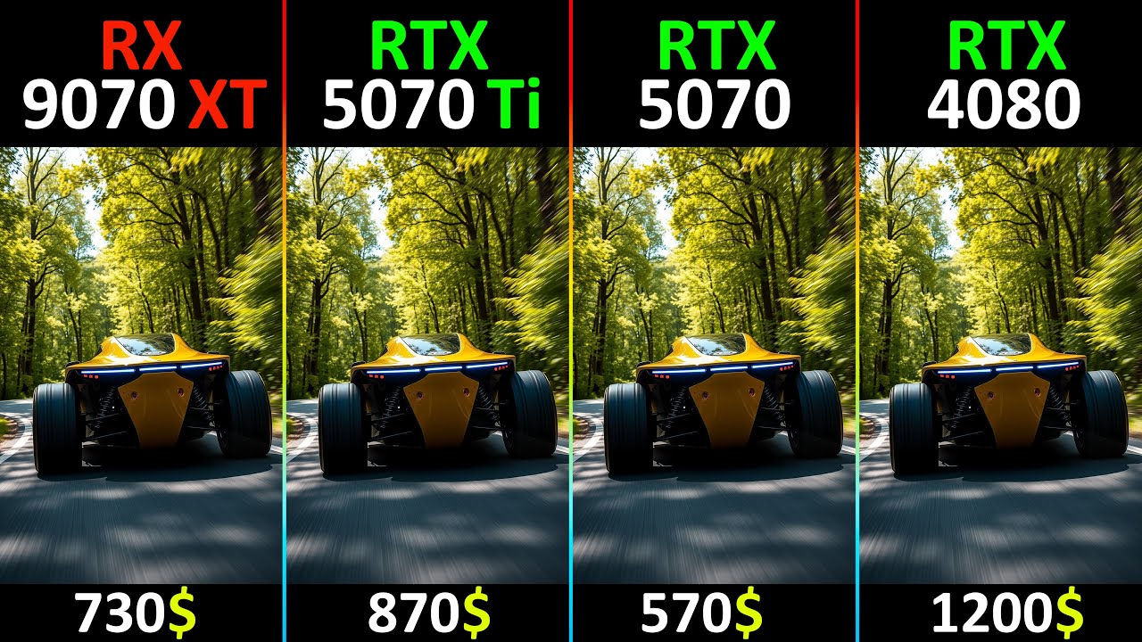 RX 9070 XT vs RTX 5070 Ti vs RTX 5070 vs RTX 4080 TEST IN 10 GAMES - R7 ...