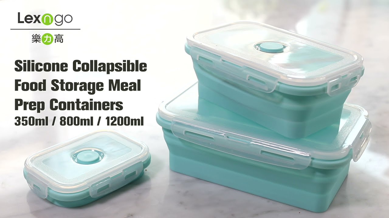 Lexngo - Silicone Collapsible Food Storage Meal Prep Containers 350ml /  800ml / 1200ml 