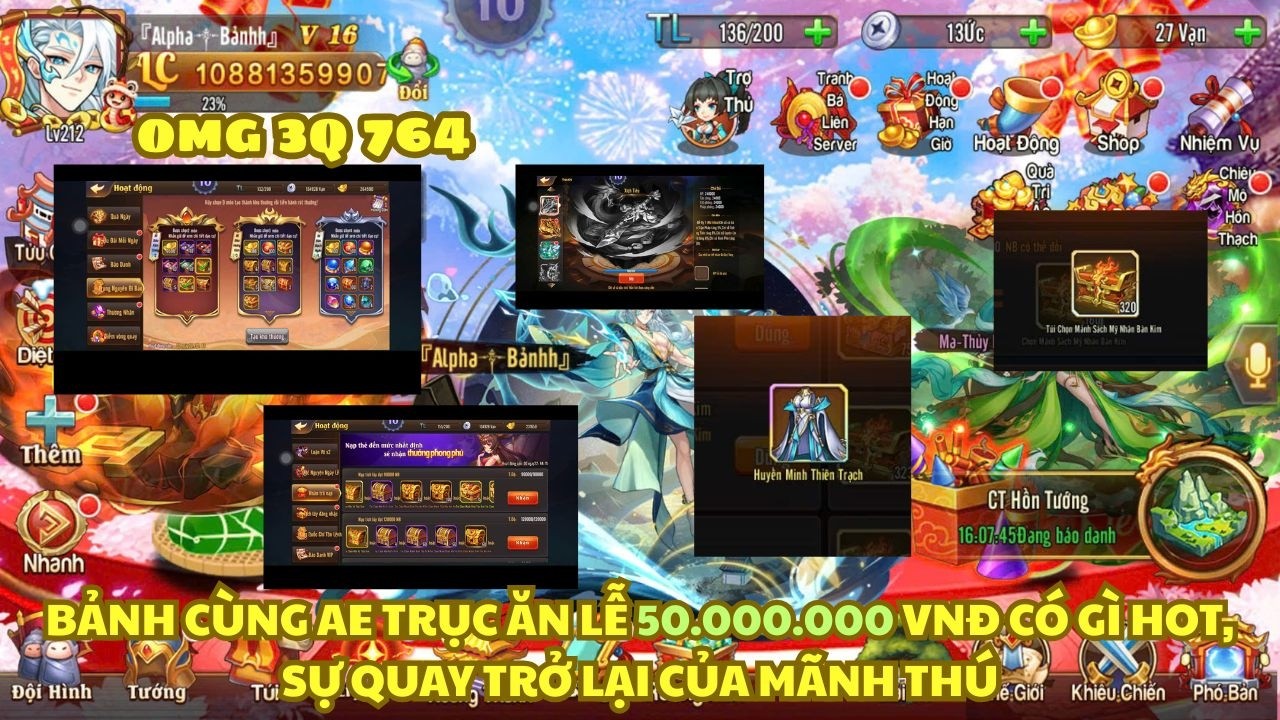 OMG 3Q 764 ĂN LỄ 50.000.000 VNĐ VÀ SỰ TRỞ LẠI MẠNH MẼ CỦA CON MÃNH THÚ ĐÃ BỊ LÃNG QUÊN SẼ RA SAO....