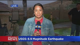 Laurie perez reports from castaic, where residents felt shaking as the
quake hit more than 100 miles away, near ridgecrest.