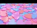 Rotating Pile of Shiny Hearts Shaped Valentine Love Reflective Tokens 4K Background VJ Video Effect