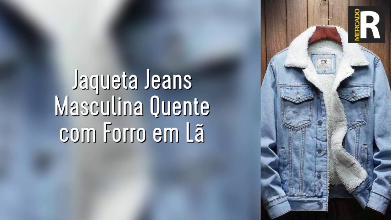 jaqueta jeans com forro de lã