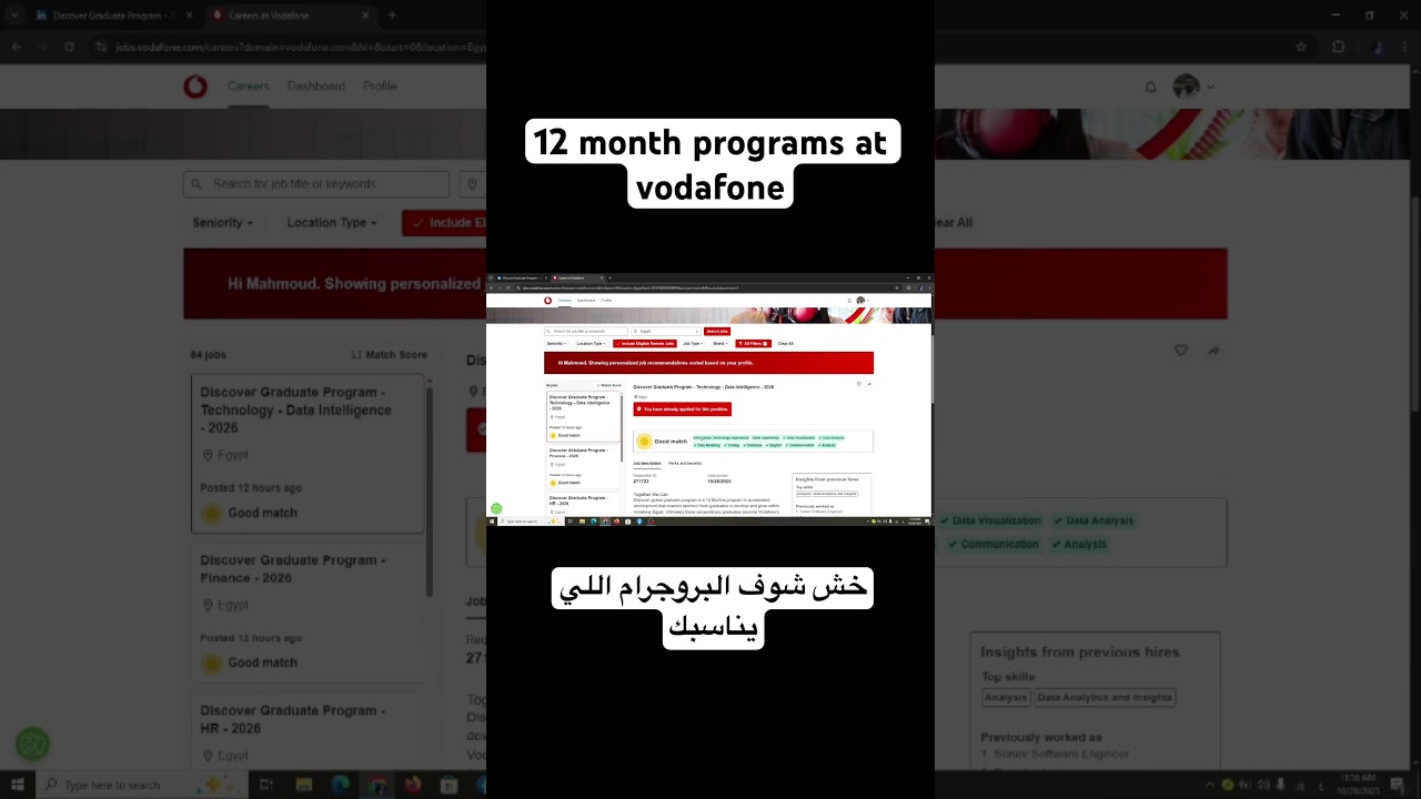 12 months program at Vodafone graduates and students 