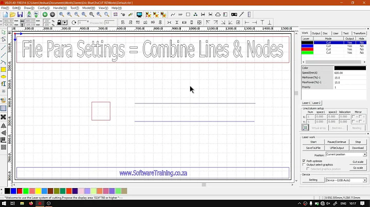 TruCUT RDWorks Import, Combine Lines and Node Handle (Part 5) File Para Settings Mini-Series