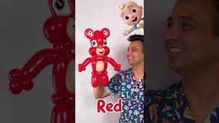 TEDDY BEAR Balloons! 🐻🌈 Rainbow Balloon Animal Challenge! #shorts #cocomelon
