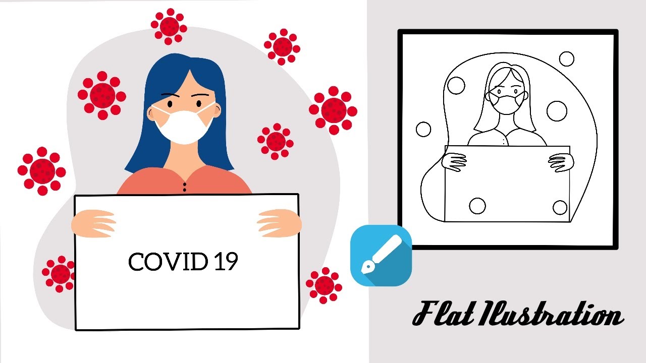 Flat Ilustration Covid 19 ( Coronavirus ) | Infinite Design App