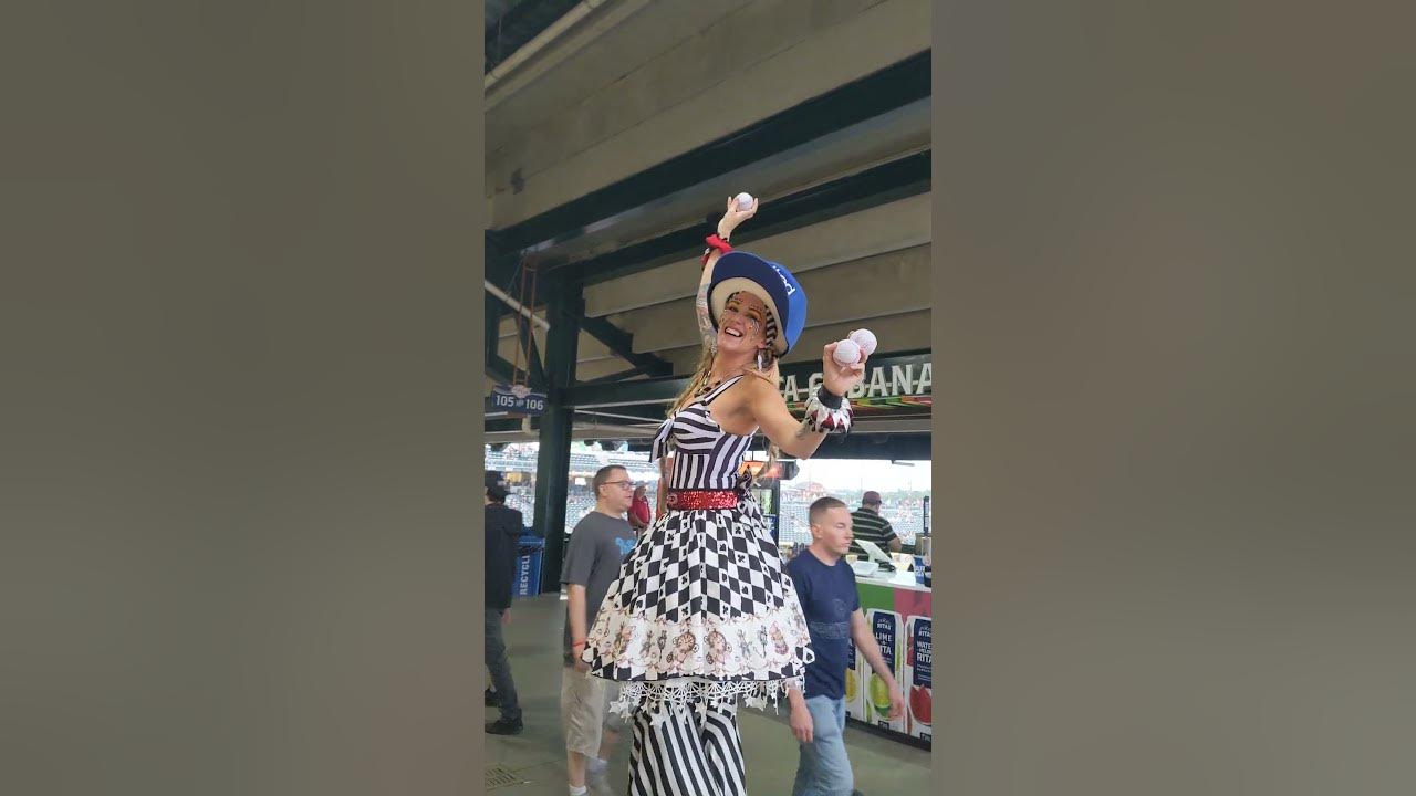 Juggling baseballs for the Iron Pigs fans! stilts juggle ironpigs