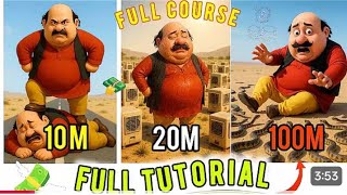 How to Make Viral Ai Bhukhad Motu Video using the free tools ( Full Tutorial) and (Full Course)