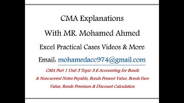 CMA Part 1 Unit 3 Topic 6 Accounting For Bonds in Investee and Investors Books محاسبة السندات