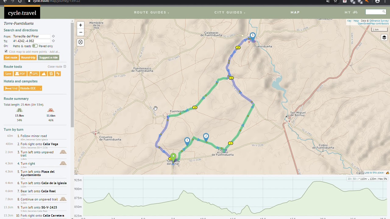 Tutorial Cycle.travel - Guardar ruta y bajar PDF
