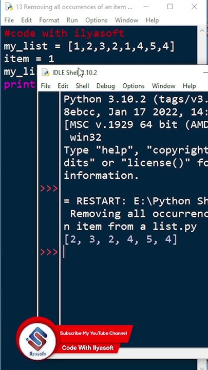 How to Remove all occurrences of a value from a list? #codewithilyasoft ...