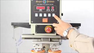 Pneumatic 2-color pad printer with shuttle and sealed ink cup SPC 824SDU2