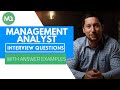 Management Analyst Interview Questions with Answer Examples
