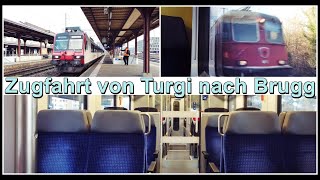 INSIDE SWISS TRAIN / Zugfahrt mit dem SBB RBDe 560 von Turgi nach Brugg, Kanton Aargau, Schweiz 2021
