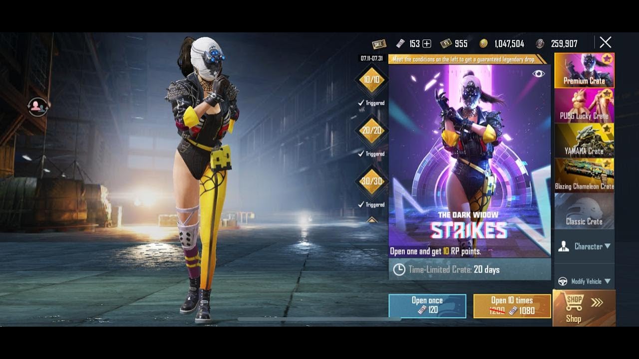 New Premium Crate Opening | Dark Widow Set + Nightmare AKM | 40000 UC | PubgMobile