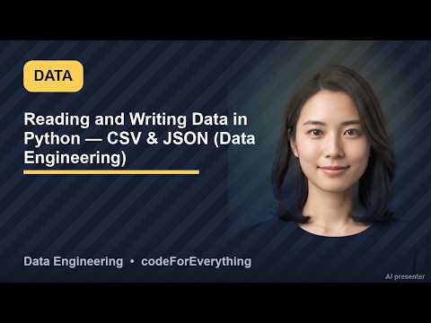 Data Engineering: Reading and Writing Data in Python (CSV & JSON)