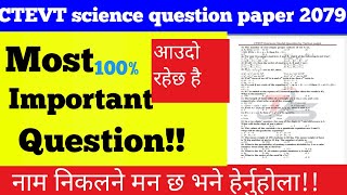 Scholarship Science ((CTEVT ENTRANCE PAPER 2079/05/18 ctevtentranceexam