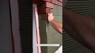 Installing Thin Brick Veneer With Perfect Mortar Lines #Bricklaying #Masonry #ConstructionUSA Installing Thin Brick Veneer With Perfect Mortar Lines #Bricklaying #Masonry #ConstructionUSA