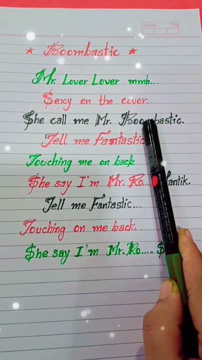 Saggy - Boombastic (Mr lover lover) lyrics handwritten #shaggy #boombastic #lyrics #song #trending