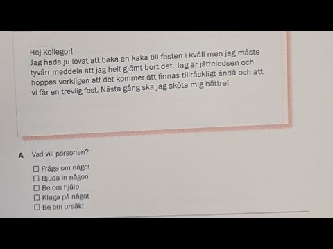 Läsförståelse slutprov Sfi Kurs D - امتحان القراءة سويدي