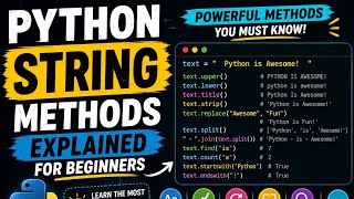 Python String Methods Explained for Beginners | upper(), lower(), replace(), split() & More 🐍